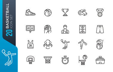 minimal basketball icon set