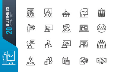 minimal business icon set