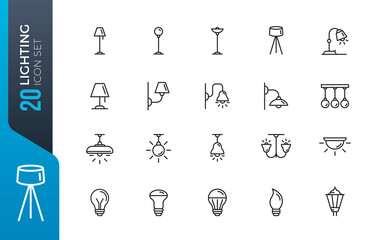minimal lighting icon set