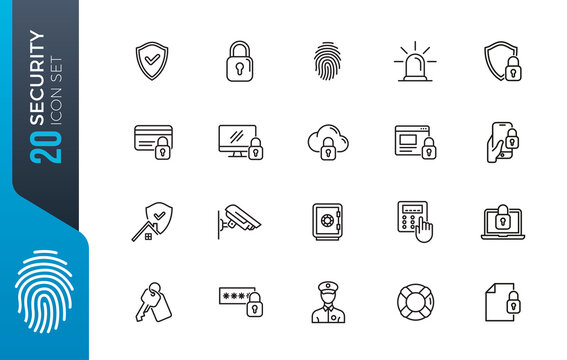 minimal security icon set