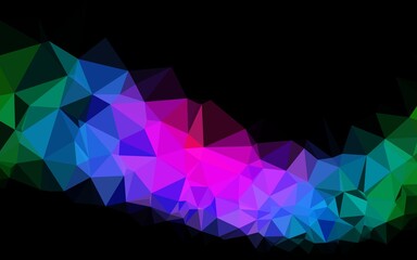 Dark Multicolor, Rainbow vector abstract polygonal texture. Brand new colorful illustration in with gradient. New texture for your design.