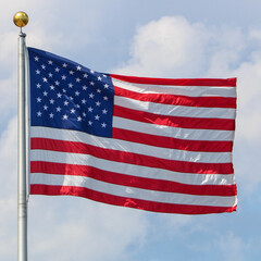 American Flag Waving in The Wind