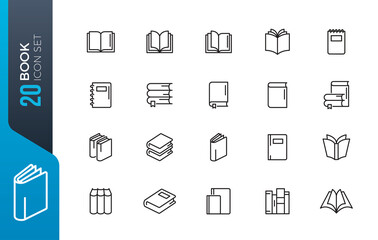 minimal book icon set
