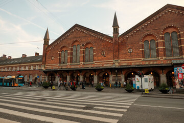 Fototapeta premium Denmark. Copenhagen. Houses and streets of Copenhagen. City autumn landscape. September 19, 2018