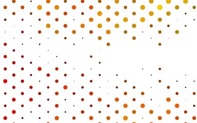 Light Yellow, Orange vector pattern with spheres. Beautiful colored illustration with blurred circles in nature style. Design for posters, banners.