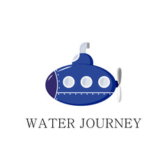 logo for design with a submarine. nautical fabric print