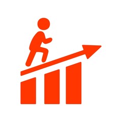 Career development or career ladder concept icon. Employee promotion symbol.