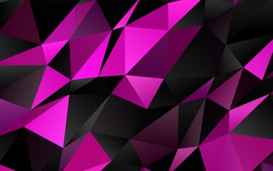 Dark Purple vector abstract mosaic backdrop. A sample with polygonal shapes. Brand new style for your business design.