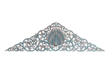 Pattern of flower wood carved   for decoration isolated on white background