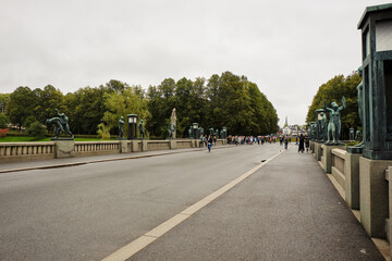 Naklejka premium Norway. Oslo. Vigeland Sculpture Park. Part of a large Frogner park. September 18, 2018
