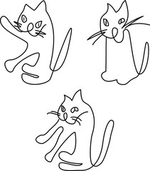 
cat, cats vector, 
black and white, 
art