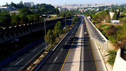 Cityscape in tel aviv, cars on the road