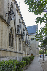 Fototapeta na wymiar Saint Theresa chapel at the Auteuil Foundation. Paris-Auteuil - Tranquil Village in the City. In 1860 Auteuil was incorporated into Paris 16th arrondissement. Paris, France.