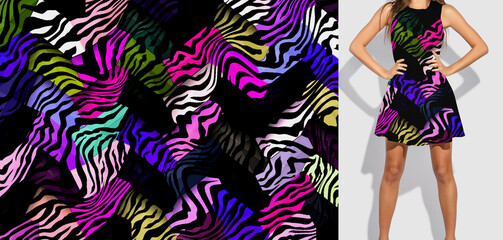 abstract animal print with fur