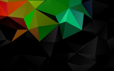 Dark Multicolor, Rainbow vector shining triangular pattern. Colorful illustration in Origami style with gradient.  New texture for your design.