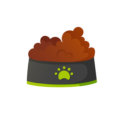 Pet bowl in cartoon style isolated on white.