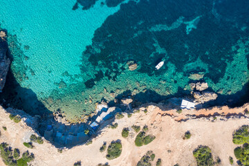 Blue sea on the White Island