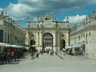 Long time exposure on the Arc Here corridor from the Place Stanislas of Nancy