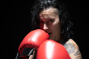 Woman Boxer Sticking and Moving