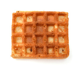 Freshly baked belgium waffles isolated on white background