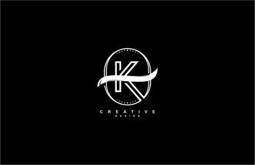Monogram Label Tag Badge Swoosh Letter K Logo