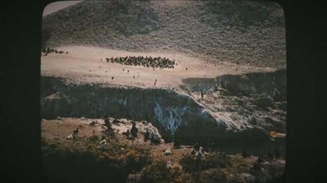 View of Bird Island at Point Lobos State Natural Reserve, California, United States. Vintage Film Look. 