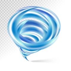 Realistic twisting tornado hurricane isolated on white background. Vector illustration. Easy to use for your design. EPS10.