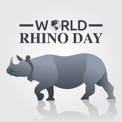 World Rhino Day Vector Illustration