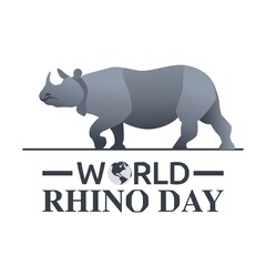 World Rhino Day Vector Illustration