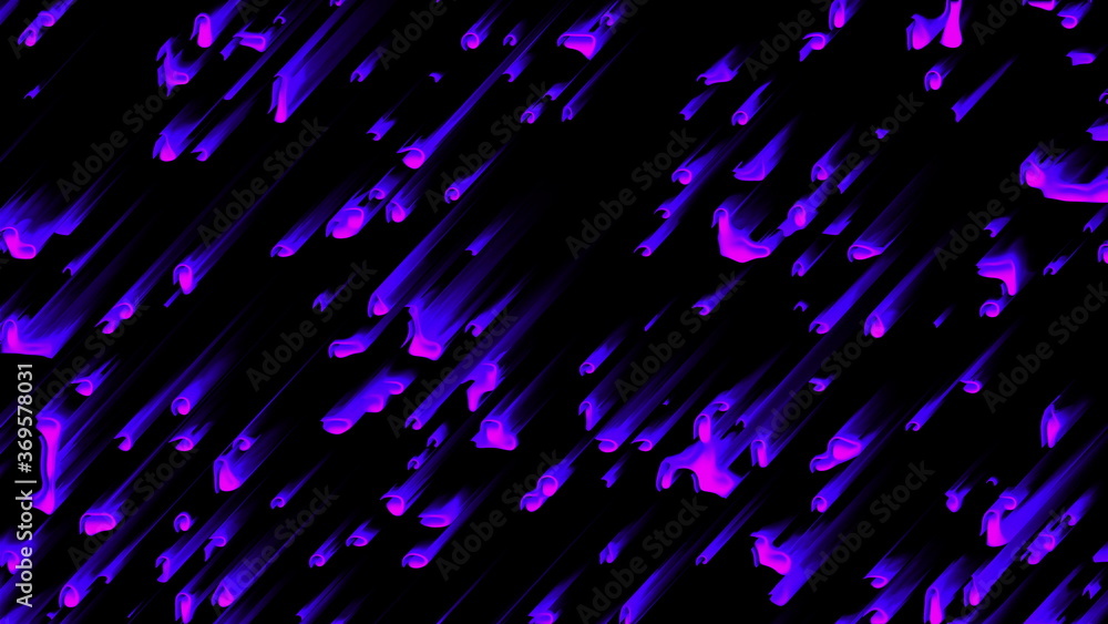 Poster many abstract comets fall at high speed, 3d rendering. virtual asteroid rain, computer generated bac