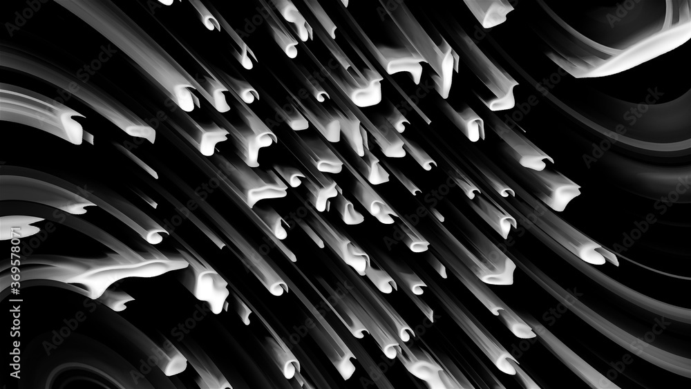 Poster many abstract comets fall at high speed, 3d rendering. virtual asteroid rain, computer generated bac