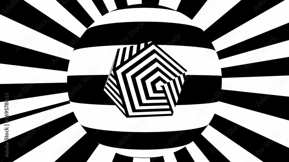 Poster black and white stripes. computer generated abstract background, 3d rendering backdrop