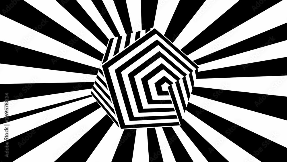 Poster black and white stripes. computer generated abstract background, 3d rendering backdrop