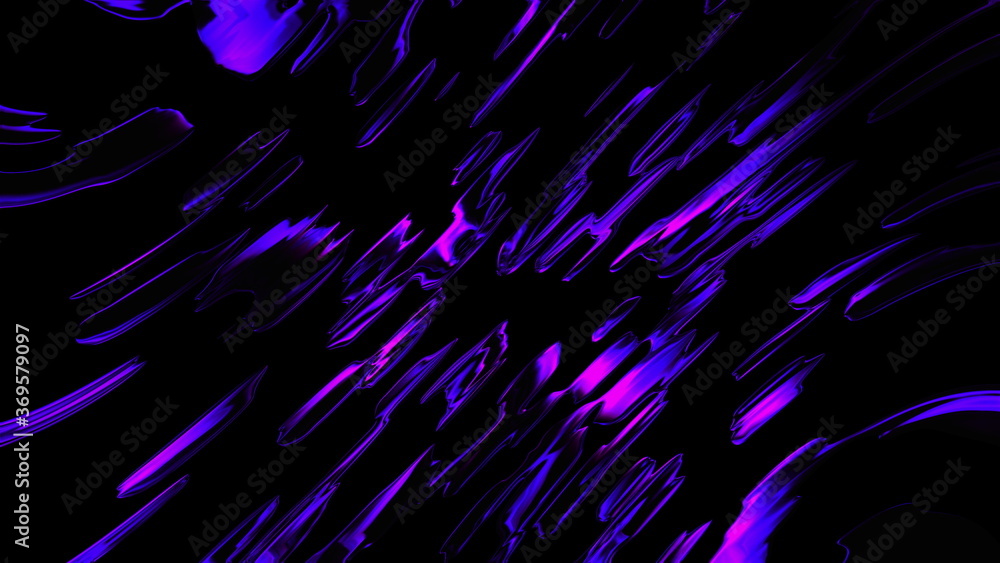 Poster computer generated the effect of flying water sprays. 3d rendering virtual backdrop