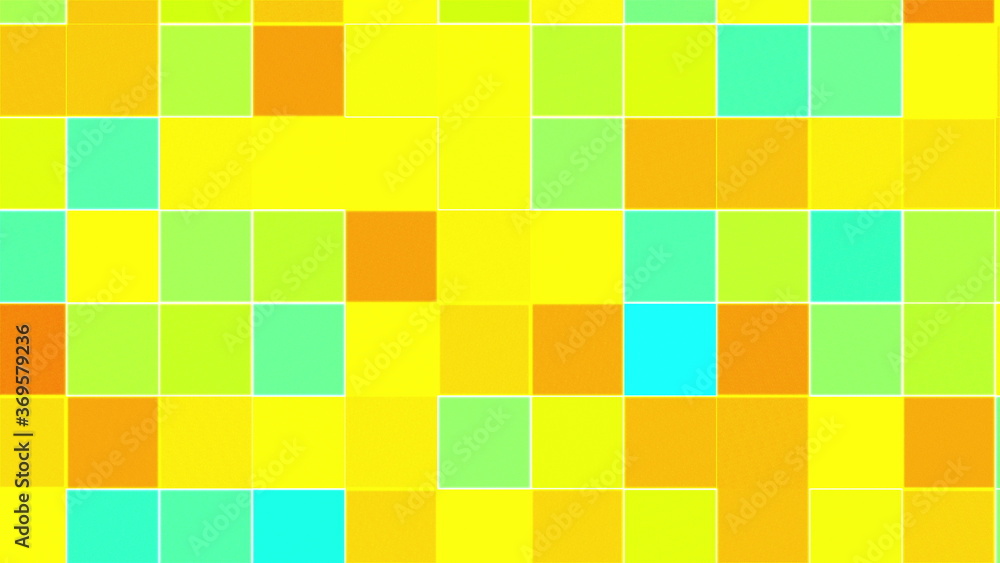 Poster colored mosaic background, computer generated. surface of multi-colored blocks. 3d rendering of dyna