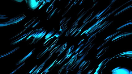 Computer generated the effect of flying water sprays. 3d rendering virtual backdrop