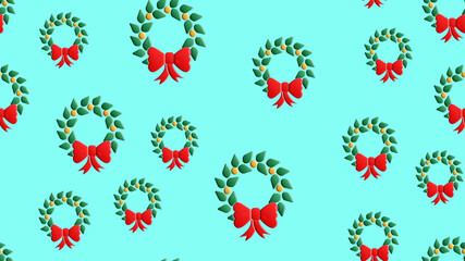 Christmas seamless pattern with holly berry. Vector background
