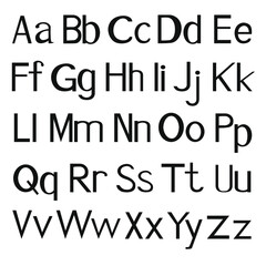 Printed letters of the english alphabet.