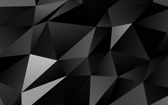 Dark Silver, Gray vector polygon abstract background. Triangular geometric sample with gradient.  The best triangular design for your business.
