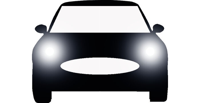 recommend clip art: car night ride car headlight. vector. vehicle. LED. halogen