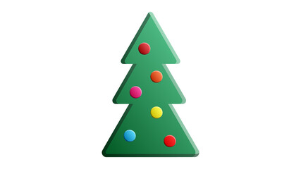Decorated christmas tree with gift boxes, star, lights, decoration balls and lamps. Merry Christmas and a happy new year. Flat style vector illustration