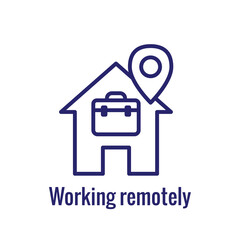 Remote work icon showing work from home concept