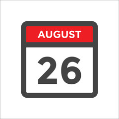 August 26 calendar icon with day of month