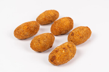 almonds on white background