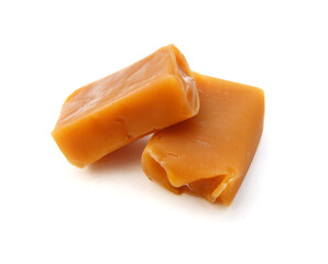 Caramel isolated on a white background with a clipping path.