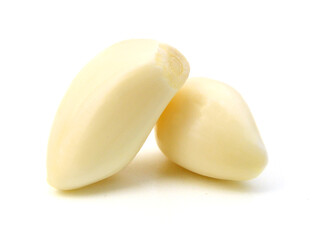 Garlic cloves isolated on white background