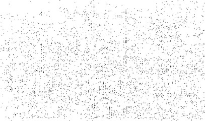 Abstract vector noise. Small particles of debris and dust. Distressed uneven background. Grunge texture overlay with rough and fine grains isolated on white background. Vector illustration. EPS10.