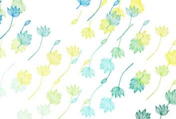 Light Blue, Yellow vector doodle layout.