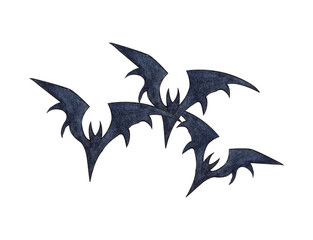 Watercolor ollustration of flying bat. Halloween symbol