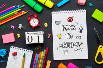 The celebration began the month of 1st September back to school on a notebook